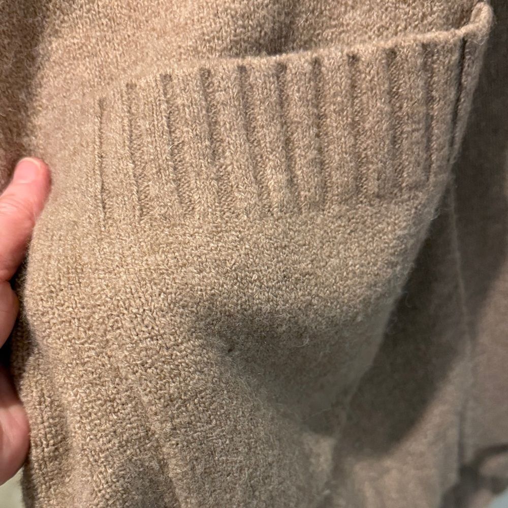 J. Crew Camel wool blend Oversized Open-Front Cardigan size Small - Picture 4 of 10